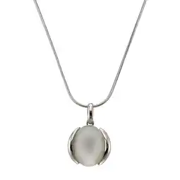 Netto Marken-Discount Zeeme Gemstones Halskette Silber 925 rhodiniert mit echtem Mondstein 16x12mm Angebot