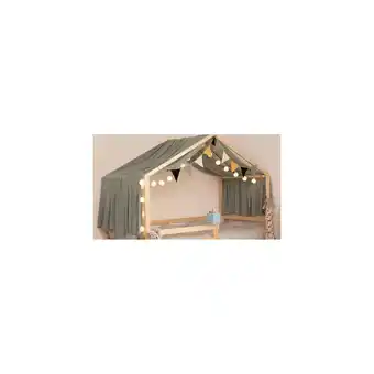 Netto Marken-Discount HOME DELUXE Zweiteiliger Kinderbett Vorhang VELO Khaki - versch. Ausführungen Angebot
