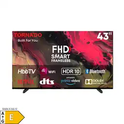 Netto Marken-Discount Tornado LINUX Smart TV 43 Zoll FHD, Rahmenlos, mit integriertem Receiver Angebot