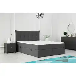 Netto Marken-Discount M-Punkt GmbH Boxspringbett PADUA mit Bettkasten 180 x 200 cm Anthrazit - versch. Ausführungen Angebot