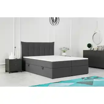 Netto Marken-Discount M-Punkt GmbH Boxspringbett PADUA mit Bettkasten 180 x 200 cm Anthrazit - versch. Ausführungen Angebot