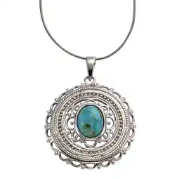 Netto Marken-Discount Zeeme Gemstones Halskette Silber 925 rhodiniert 42/45cm lang mit rek. Türkis 8x10mm Angebot