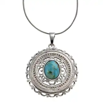 Netto Marken-Discount Zeeme Gemstones Halskette Silber 925 rhodiniert 42/45cm lang mit rek. Türkis 8x10mm Angebot