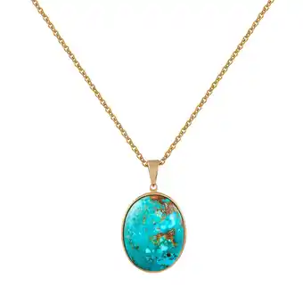 Netto Marken-Discount Zeeme Gemstones Halskette Silber 925 vergoldet 42+5cm lang mit rek. Türkis Angebot