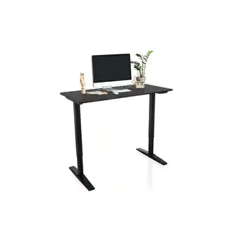 Netto Marken-Discount hjh OFFICE Elektrisch höhenverstellbarer Schreibtisch STAND CARBON MDF Platte, Gestell aus Stahl Angebot