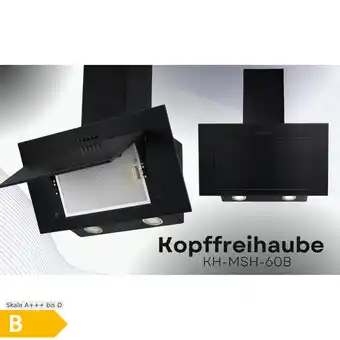 Netto Marken-Discount PKM Dunstabzugshaube KH-MSH-60B schwarz 60cm breit in schwarz mit Randabsaugung Angebot