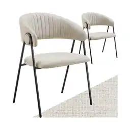 Netto Marken-Discount tectake Armlehnstuhl, Webstoff, gepolstert, schlanke Stahlbeine, 60 x 58 x 85 cm Angebot