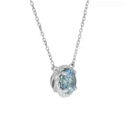 Netto Marken-Discount Zeeme Gemstones Halskette Silber 925 rhodiniert 42+5cm mit Blautopas (beh.) 8mm Angebot