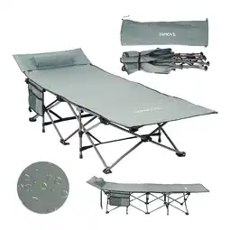Netto Marken-Discount 24MOVE Feldbett Campingbett bis 150 kg In-und Outdoor Camping faltbar mit Seitentasche und Kissen Angebot