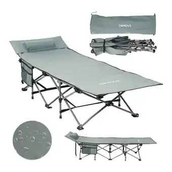 Netto Marken-Discount 24MOVE Feldbett Campingbett bis 150 kg In-und Outdoor Camping faltbar mit Seitentasche und Kissen Angebot