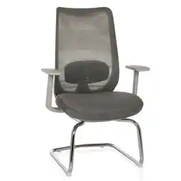 Netto Marken-Discount hjh OFFICE Freischwinger MILESTON V Stoff/Netzstoff mit Armlehnen Angebot