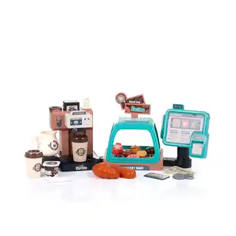 Netto Marken-Discount Chipolino Spielzeug Coffee Shop 41-teilig Kartengerät Kaffeemaschine Becher Geld braun Angebot