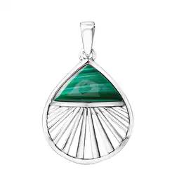 Netto Marken-Discount Zeeme Gemstones Anhänger 925/- Sterling Silber rhodiniert Malachit Angebot