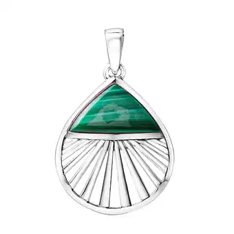 Netto Marken-Discount Zeeme Gemstones Anhänger 925/- Sterling Silber rhodiniert Malachit Angebot