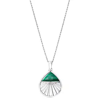 Netto Marken-Discount Zeeme Gemstones Anhänger mit Kette 925/- Sterling Silber rhodiniert Malachit Angebot