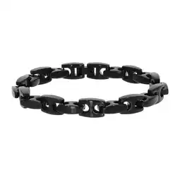 Netto Marken-Discount Zeeme Stainless Steel Armband Edelstahl matt glanz schwarz 23,5cm lang Angebot
