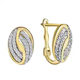 Netto Marken-Discount Fascination by Ellen K. Klappcreolen 585/- Gelbgold bicolor Zirkonia Angebot