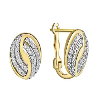 Netto Marken-Discount Fascination by Ellen K. Klappcreolen 585/- Gelbgold bicolor Zirkonia Angebot