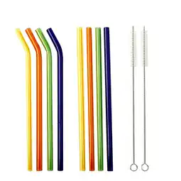 Netto Marken-Discount LA VAGUE Wiederverwendbares Glastrinkhalm-Set mixed bunt SMOOTHIE PARTY Angebot