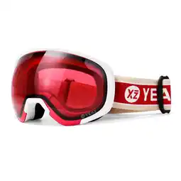 Netto Marken-Discount YEAZ Ski- und Snowboard-Brille rot/matt weiß BLACK RUN Angebot