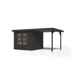 Netto Marken-Discount Karibu Gartenhaus Hollywood XL im Set mit Anbaudach ca. 2,35 m breit Angebot