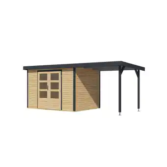 Netto Marken-Discount Karibu Gartenhaus Hollywood XXL im Set mit Anbaudach ca. 2,35 m breit Angebot