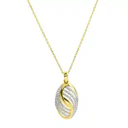 Netto Marken-Discount Fascination by Ellen K. Anhänger mit Kette 585/- Gelbgold bicolor Zirkonia Angebot