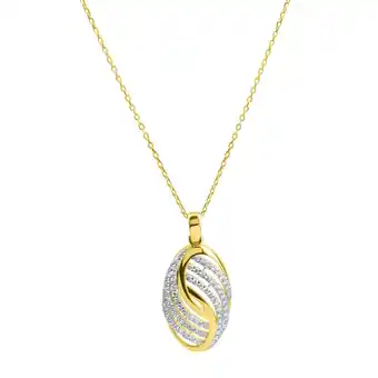 Netto Marken-Discount Fascination by Ellen K. Anhänger mit Kette 585/- Gelbgold bicolor Zirkonia Angebot