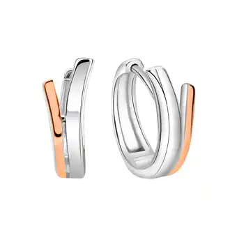 Netto Marken-Discount Zeeme Basic Klappcreolen 925/- Sterling Silber rhodiniert/rosé Angebot