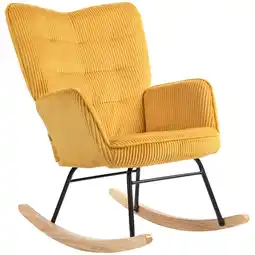 Netto Marken-Discount HOMCOM Schaukelstuhl Kord (100% Polyester), Buchenholz, Stahl, Schaumstoff Angebot