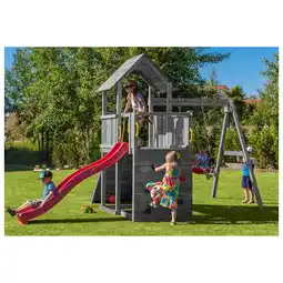 Netto Marken-Discount FUNGOO Spielturm CAROL3 Klettergerüst mit Schaukel u. Rutsche in versch. Farben Angebot
