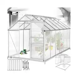 Netto Marken-Discount tectake Gewächshaus mit Fundament, 11,13 m³, UV-beständig und wärmedämmend, 185 x 375 x 195 cm Angebot
