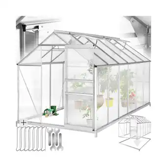 Netto Marken-Discount tectake Gewächshaus mit Fundament, 11,13 m³, UV-beständig und wärmedämmend, 185 x 375 x 195 cm Angebot