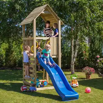 Netto Marken-Discount FUNGOO Spielturm Klettergerüst CAROL1 mit Rutsche und Kletterwand Angebot