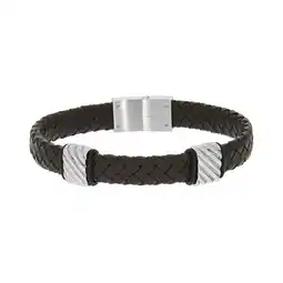 Netto Marken-Discount Zeeme Stainless Steel Armband Lederband braun mit Edelstahlverschluss Angebot