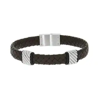 Netto Marken-Discount Zeeme Stainless Steel Armband Lederband braun mit Edelstahlverschluss Angebot