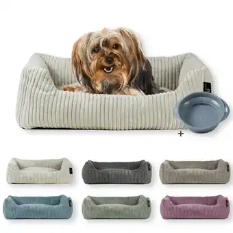 Netto Marken-Discount Rohrschneider Tierbett Cordstoff breit Gr. 1 taupe + faltbarer Reisenapf Angebot