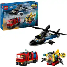 Netto Marken-Discount LEGO Konstruktionsspielzeug City Kombinationsset mit Hubschrauber, Löschauto und U-Boot Angebot