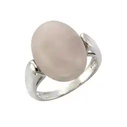 Netto Marken-Discount Zeeme Gemstones Ring 925 Sterling Silber rhodiniert mit echtem Rosenquarz 16x12mm Angebot