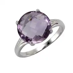 Netto Marken-Discount Zeeme Gemstones Ring Silber 925 rhodiniert mit echtem Amethyst 12mm Angebot