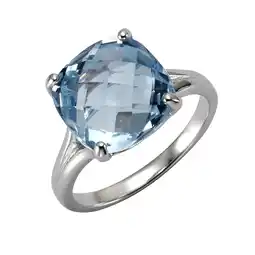 Netto Marken-Discount Zeeme Gemstones Ring Silber 925 rhodiniert mit Blautopas (beh.) 12mm Angebot