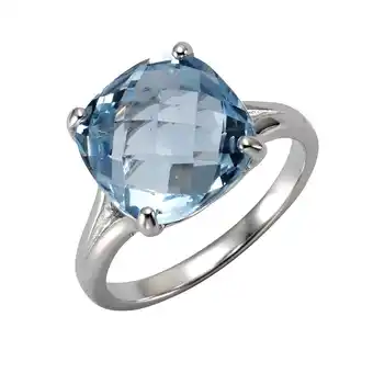 Netto Marken-Discount Zeeme Gemstones Ring Silber 925 rhodiniert mit Blautopas (beh.) 12mm Angebot