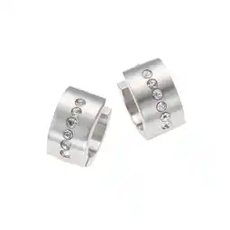Netto Marken-Discount Zeeme Stainless Steel Creolen Edelstahl Kristall weiß 13mm Durchmesser Angebot