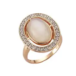 Netto Marken-Discount Zeeme Gemstones Ring Silber 925 rosé vergoldet mit echtem Mondstein Zirkonia Angebot