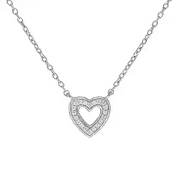 Netto Marken-Discount Zeeme Silber Halskette Silber 925 rhodiniert 42+5cm lang mit Herz-Motiv Angebot