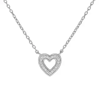 Netto Marken-Discount Zeeme Silber Halskette Silber 925 rhodiniert 42+5cm lang mit Herz-Motiv Angebot