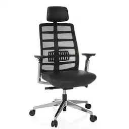 Netto Marken-Discount hjh OFFICE High End Bürostuhl SPINIO ELITE L Leder/Netzstoff mit Armlehnen (höhenverstellbar) Angebot