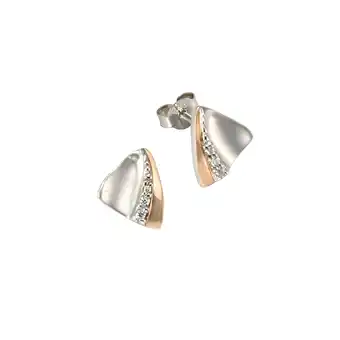 Netto Marken-Discount Zeeme Silber Ohrringe Silber 925 zweifarbig mit Zirkonia weiß Angebot