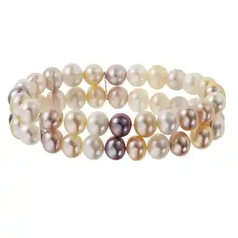 Netto Marken-Discount Zeeme Pearls Armband Süßwasserzuchtperlen mehrfarbig 8mm zweireihig Angebot