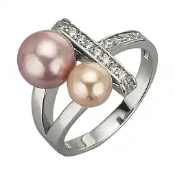 Netto Marken-Discount Zeeme Pearls Ring Silber 925 mit 2 Muschelkernperlen und Zirkonia weiß Angebot